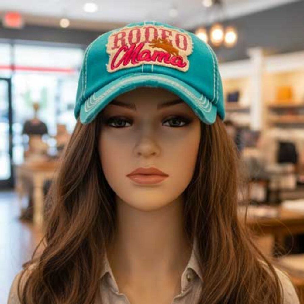 Ladies Teal Rodeo Mama Female Baseball Hat - Picture 3 of 8
